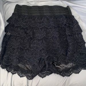 Black lace shorts